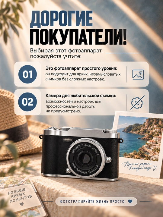 Campus Portable 50MP HD Фото Камера – 1080P Видео, 8X Цифровой Зум, AF Фокус