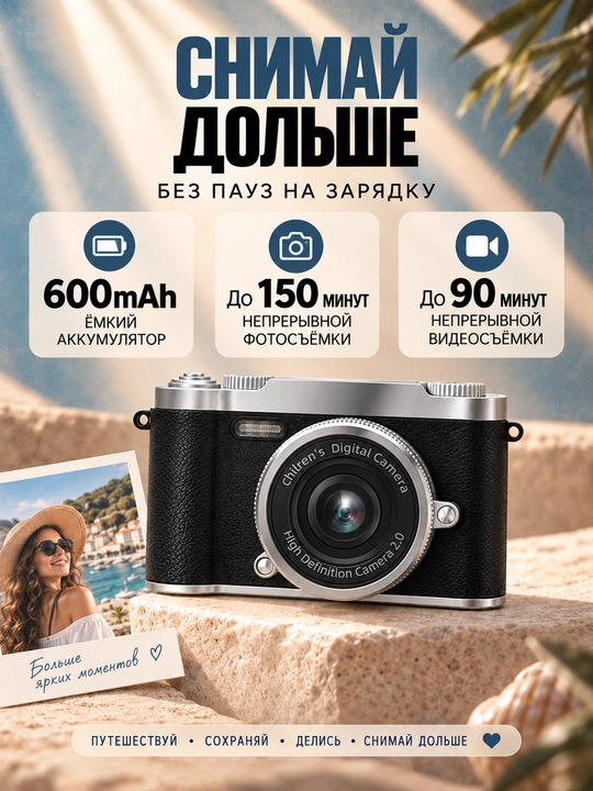 Campus Portable 50MP HD Фото Камера – 1080P Видео, 8X Цифровой Зум, AF Фокус