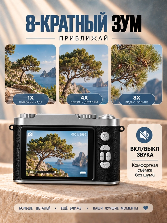 Campus Portable 50MP HD Фото Камера – 1080P Видео, 8X Цифровой Зум, AF Фокус