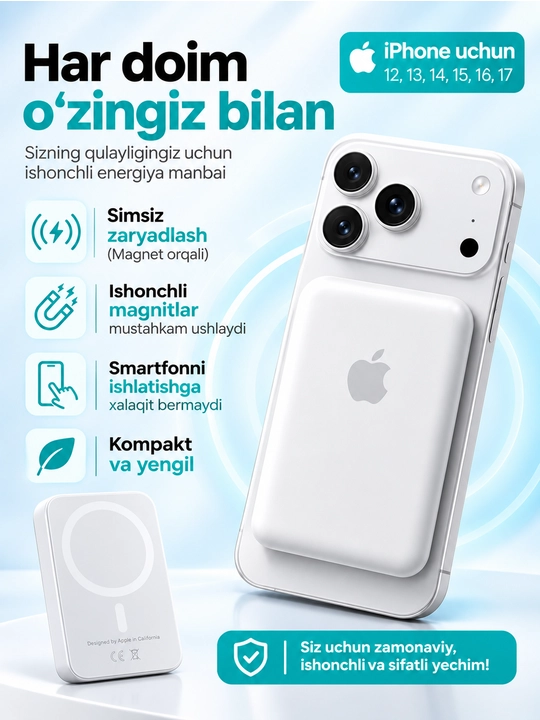 MagSafe для iPhone — беспроводное магнитное зарядное устройство, высокое качество