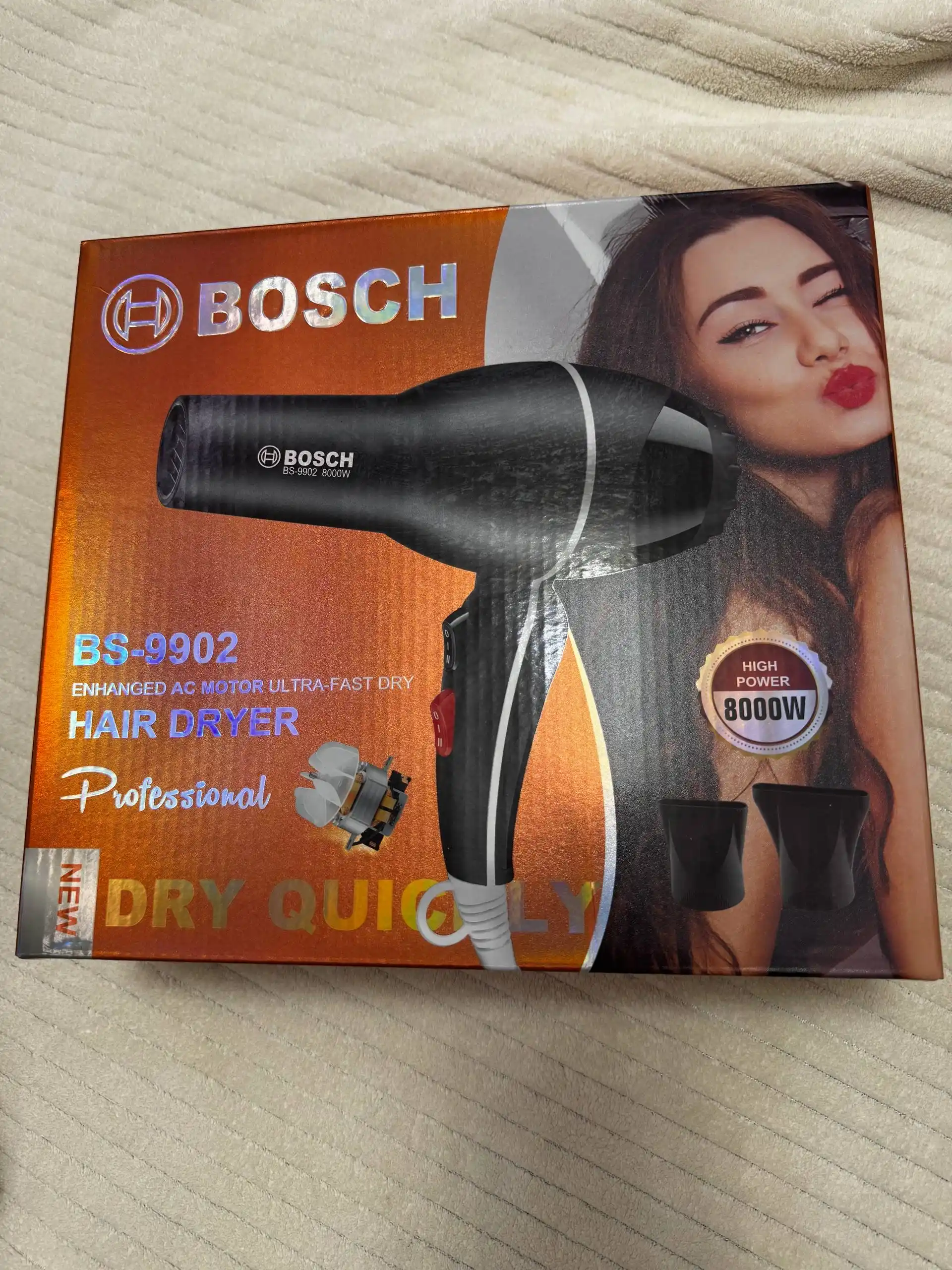 Professional fen soch quritgich BOSCH, quritish va turmaklash uchun, 8000W