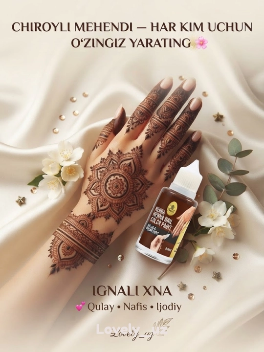 Qo‘llar uchun Amina xina, jigarrang,vaqtinchalik tatuirovka,xina tirnoq uchun,xina qo l