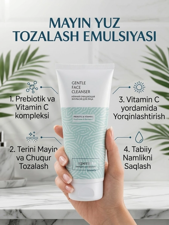 Experalta Biomelle Yuz uchun yumshoq tozalovchi emulsiya - 