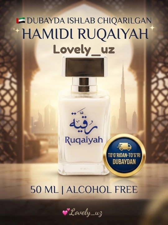 Xushbo'ylangan suv Ruqaiyah, ayollar uchun, 50 ml