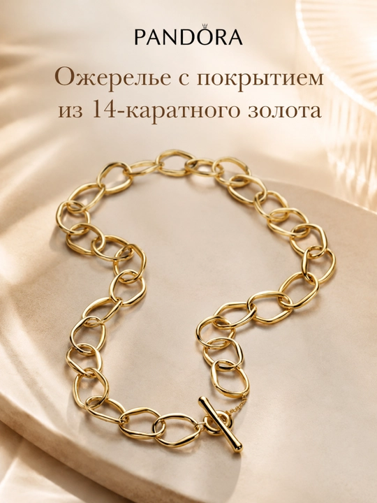 Ожерелье с покрытием из 14-каратного золота PANDORA 363881C00 - 