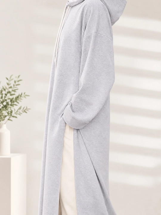 Женский костюм двойка, трикотажный - 80% хлопок, oversize платье с брюками, свободный крой