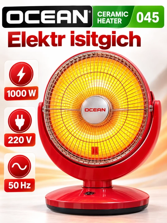 Керамический обогреватель OCEAN 045 elektr isitgich, 1000 Вт, 220 В,электрическая печь - 