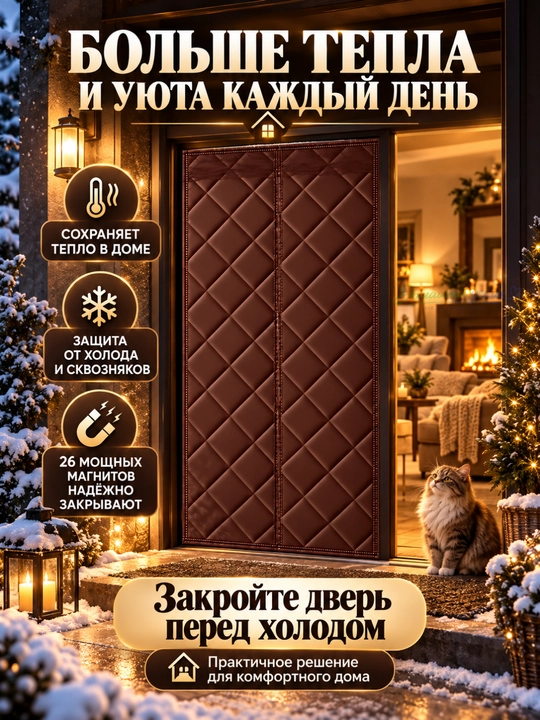 Eshik uchun magnitli issiq parda , sovuqdan himoyalovchi qalin parda