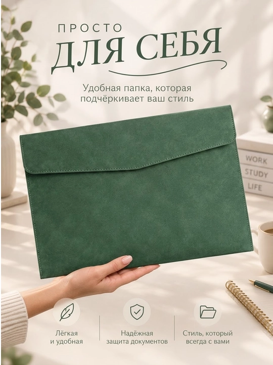 А4, Папка для бумаг, тетрадей, документов, органайзер на кнопке , А4 33x23 см - 