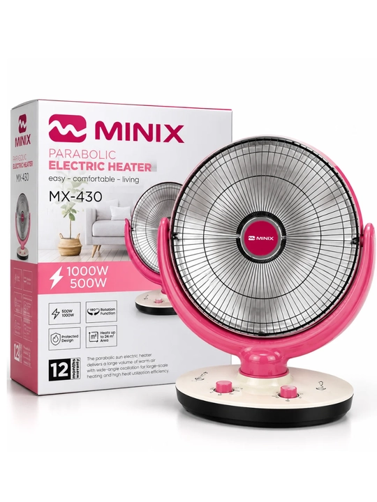 MINIX MX-430 infraqizil elektr isitgich, 500/1000 W, 24 m² gacha