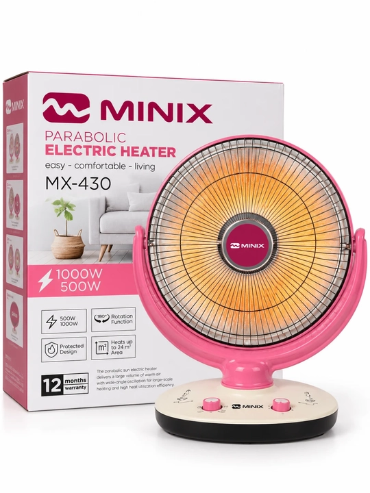 MINIX MX-430 infraqizil elektr isitgich, 500/1000 W, 24 m² gacha