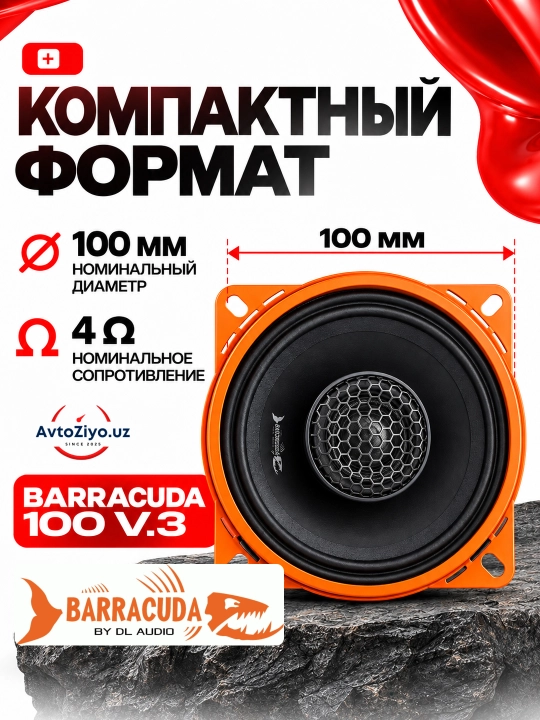 Avtomobil dinamiklari 10 sm DL Audio Barracuda 100 V.3 kalonkalar mashina uchun