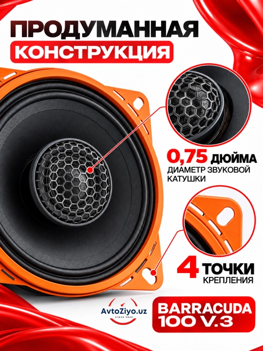 Avtomobil dinamiklari 10 sm DL Audio Barracuda 100 V.3 kalonkalar mashina uchun