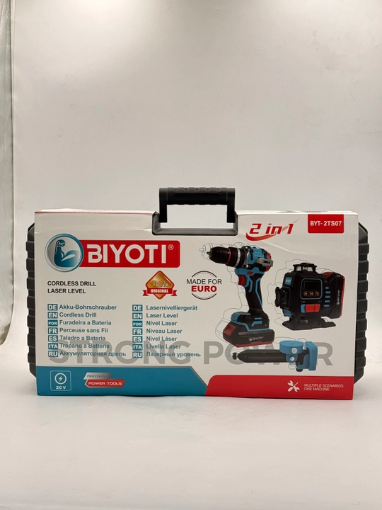 Набор инструментов BIYOTI BYT-2TS07, 2 в 1 — дрель-шуруповёрт и лазерный уровень