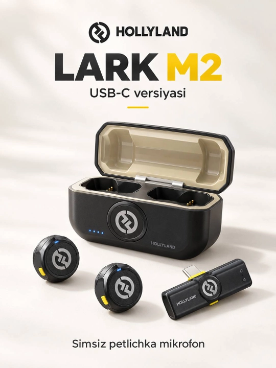 Mikrafon, hollyland lark m2, petlichka mikrafon, telefon uchun mikrafon, lark m2 combo - 