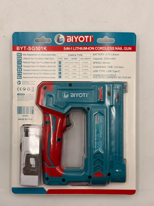 BIYOTI BYT-SG501K 5 tasi 1 da akkumulyatorli stepler, 3,7 V, 2000 mA·soat