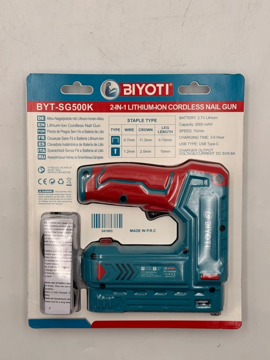 BIYOTI BYT-SG500K 2 tasi 1 da akkumulyatorli stepler, 3,7 V, 2000 mA·soat
