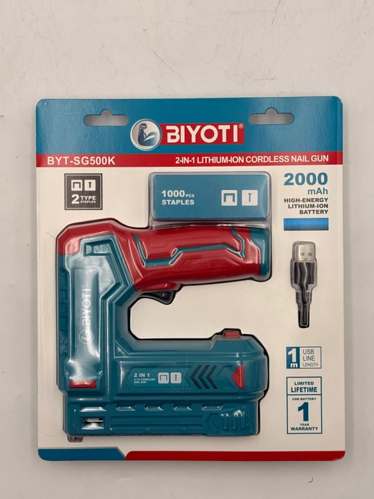BIYOTI BYT-SG500K 2 tasi 1 da akkumulyatorli stepler, 3,7 V, 2000 mA·soat