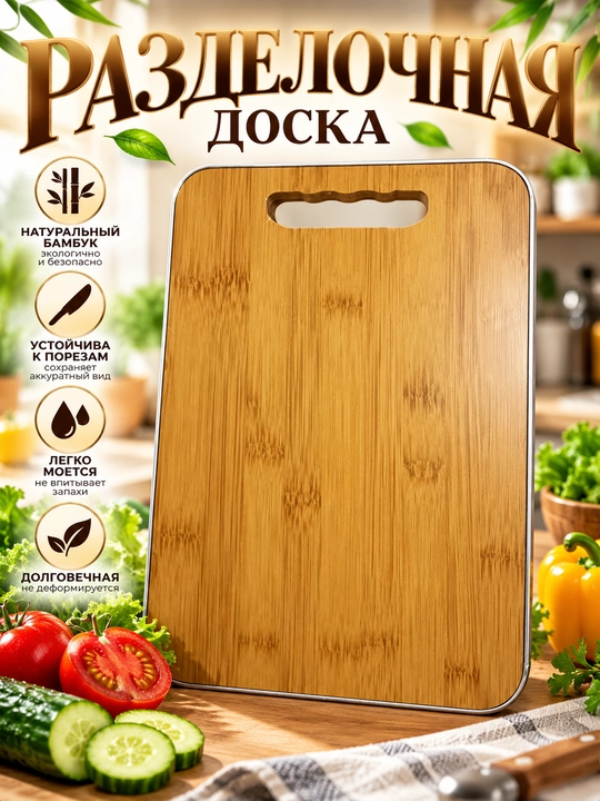Бамбуковая доска, разделочная доска для кухни, эко доска - 