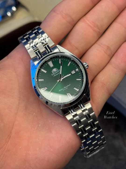 Orient Automatic erkaklar uchun klassik qo‘l soati, kumush rangli metall braslet - 