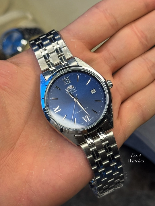 Orient Automatic erkaklar uchun klassik qo‘l soati, kumush rangli metall braslet - 