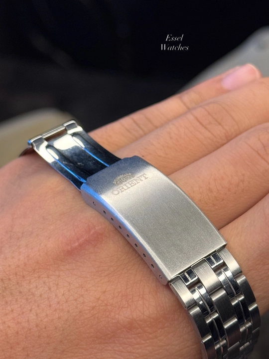 Orient Automatic erkaklar uchun klassik qo‘l soati, kumush rangli metall braslet