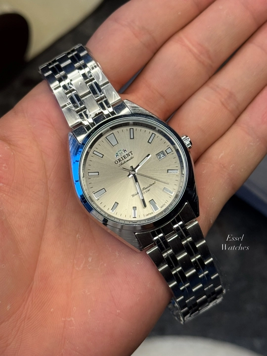 Orient Automatic erkaklar uchun klassik qo‘l soati, kumush rangli metall braslet - 