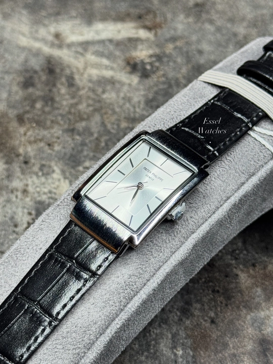 Patek Philippe klassik, to‘rtburchak shaklidagi, charm tasmali erkaklar soati - 