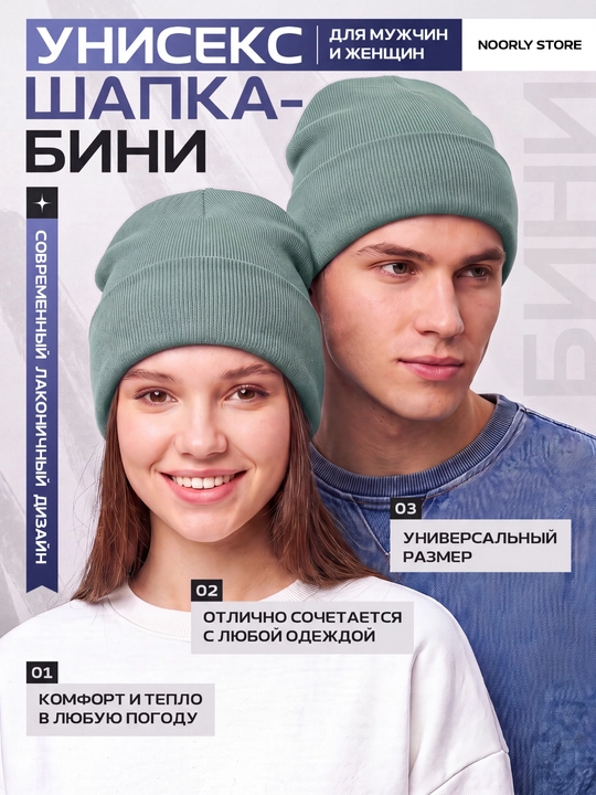 Зимняя шапка бини для мужчин и женщин, унисекс - 