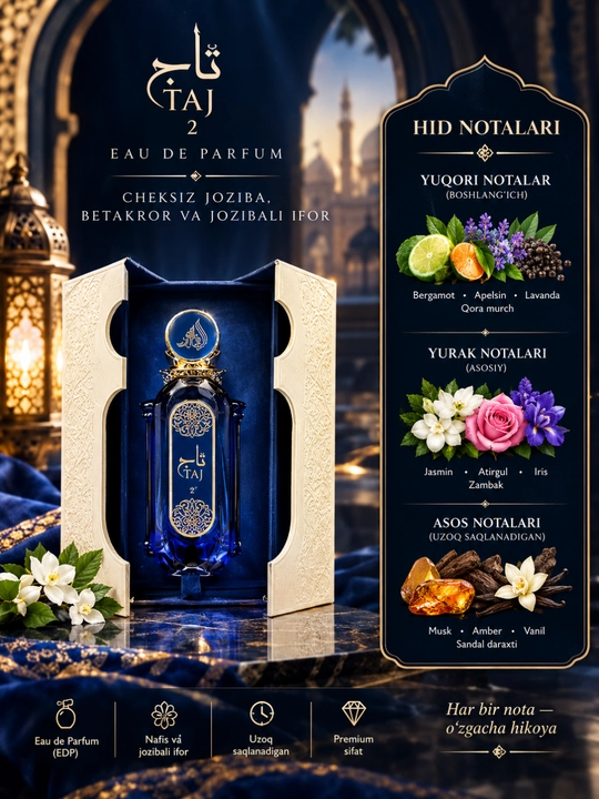 Taj 2 Eau de Parfum — бесконечное обаяние, уникальный и притягательный аромат