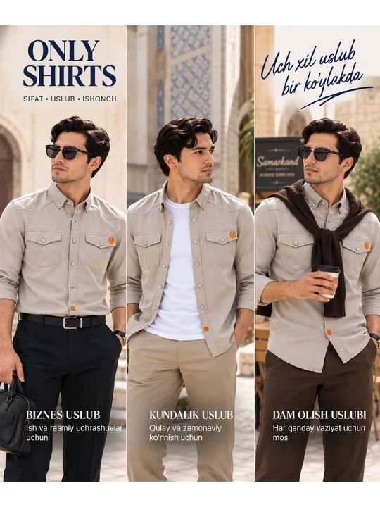 ONLY SHIRTS Kuzgi erkaklar ko‘ylagi, uzun yengli ko‘ylak