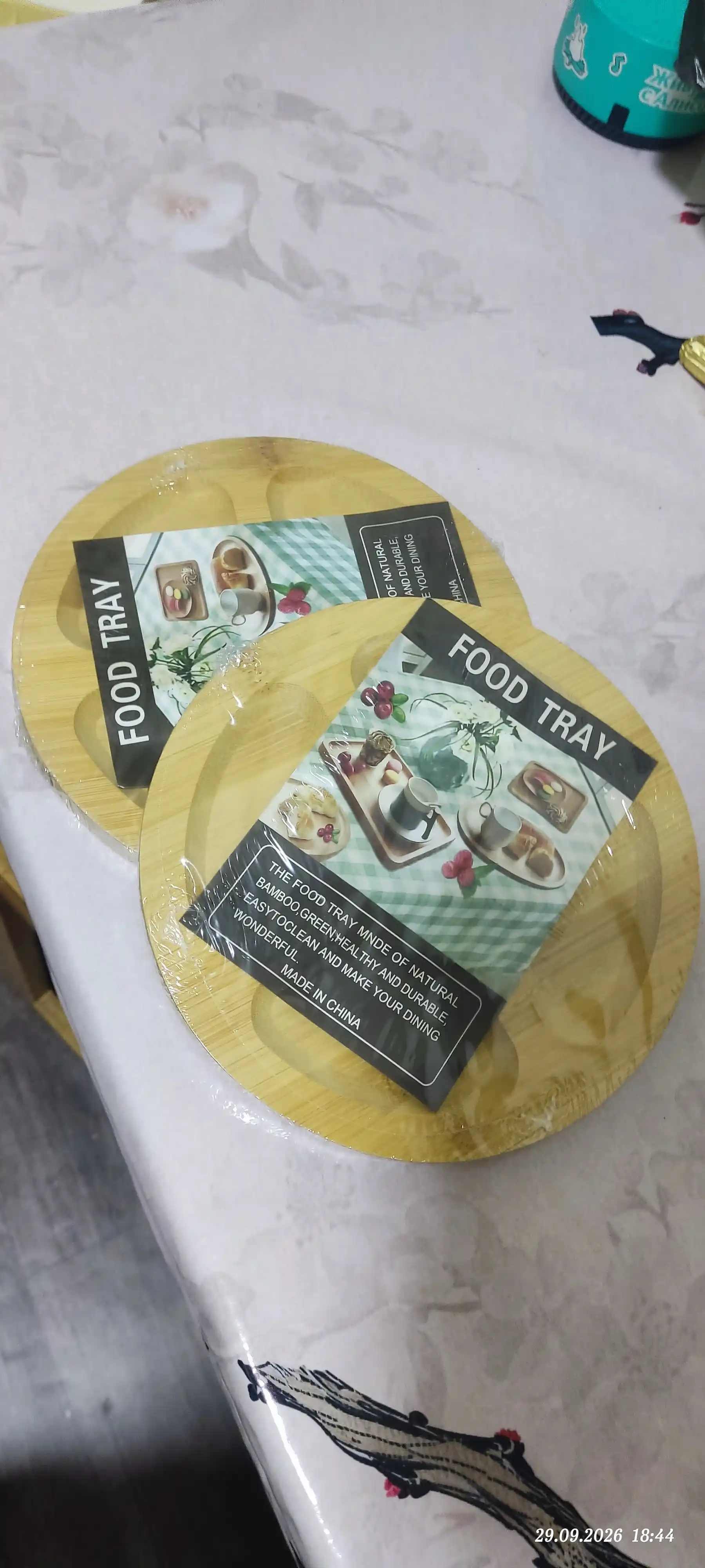 5 ta bo'linmali yumaloq bambukdan yasalgan patnis UYDA 35466-A296, 19 sm, 1 dona, 50x1