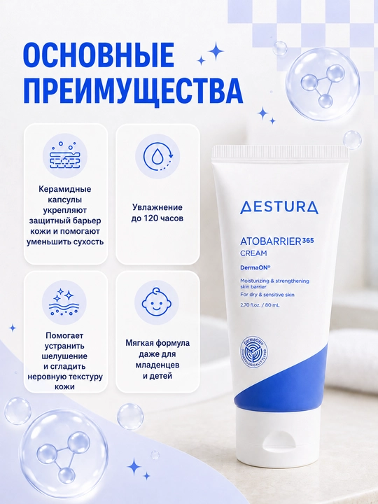 AESTURA ATOBARRIER365 namlantiruvchi kremi, 80 ml