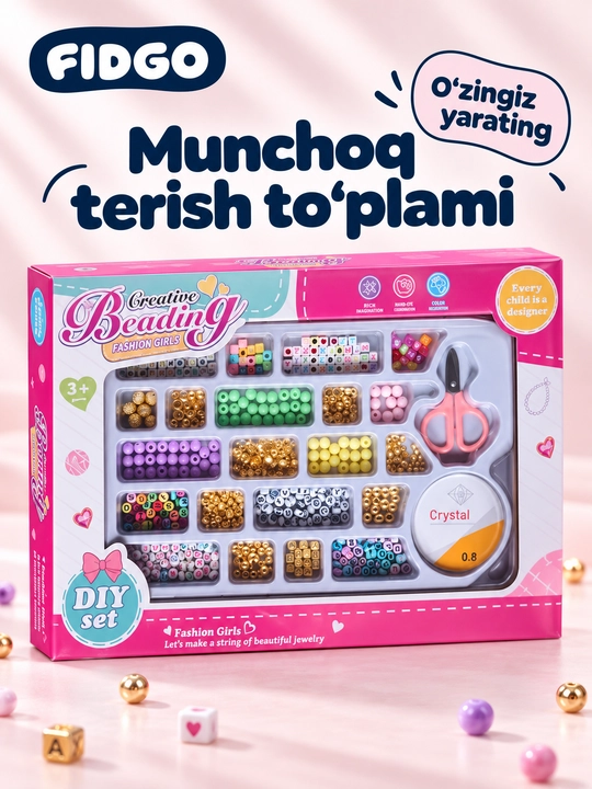 Kozmunchoq to‘qish to‘plami, hunarmandchilik uchun munchoqlar, taqinchoqlar to‘qish - 