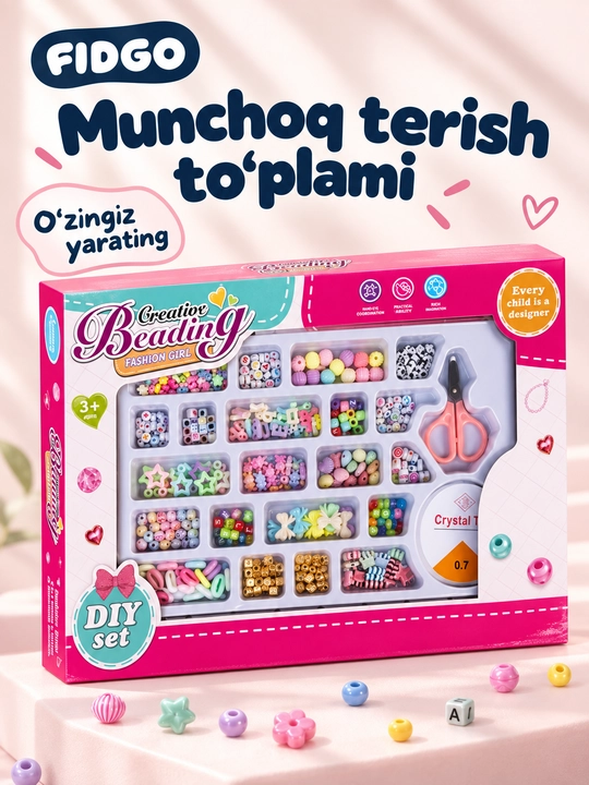 Kozmunchoq to‘qish to‘plami, hunarmandchilik uchun munchoqlar, taqinchoqlar to‘qish - 