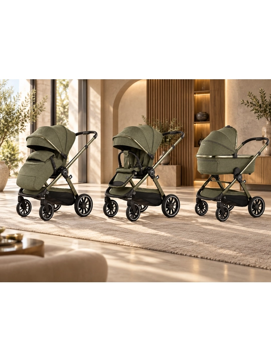 Многофункциональная детская коляска, 3 в 1, с люлькой и прогулочным блоком - 