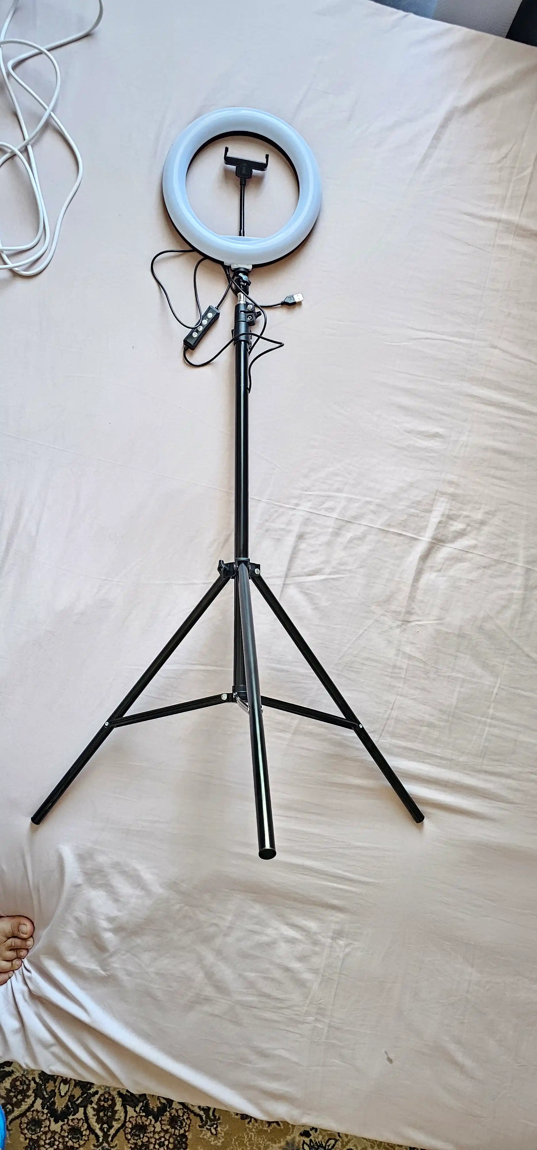 Led lampa halqali, shtativ telefon, lampa kamera, shtativ lampa rgb