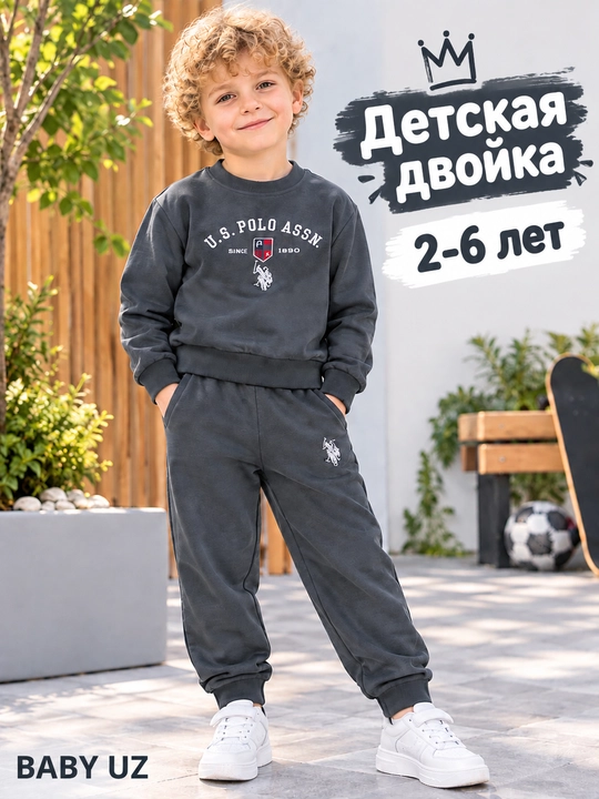 Bolalar kiyimlari komplekti 1-6 yosh, o‘g‘il bolalar uchun sport kostyum, issiq kiyim - 