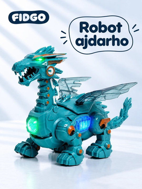 Transformer-dinozavr robot, bolalar uchun yorug‘lik va ovozli o‘rgatuvchi o‘yinchoq - 