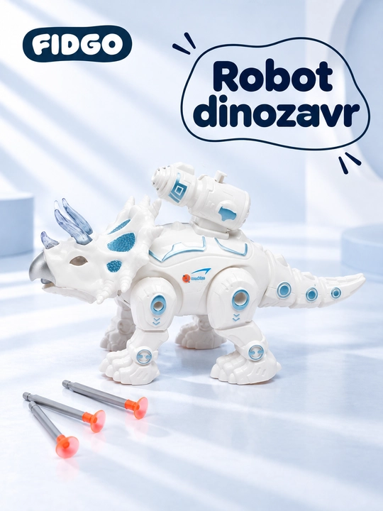 Transformer-dinozavr robot, bolalar uchun yorug‘lik va ovozli o‘rgatuvchi o‘yinchoq - 