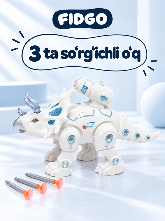 Transformer-dinozavr robot, bolalar uchun yorug‘lik va ovozli o‘rgatuvchi o‘yinchoq