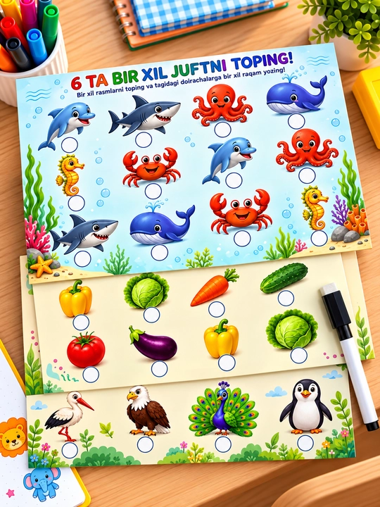 Развивающие карточки для детей 3+, игры на логику, память и внимание, 24 карточки