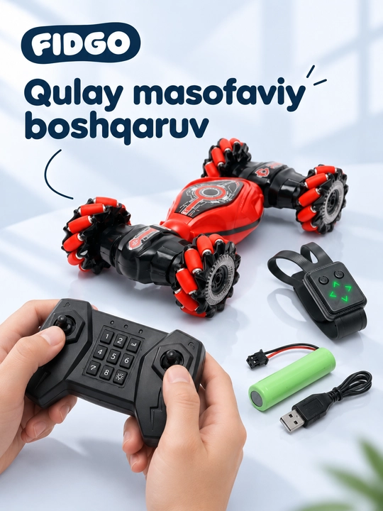 Radio boshqaruv mashinasi, raqs mashina Stunt alpinist, uzunligi 28 sm