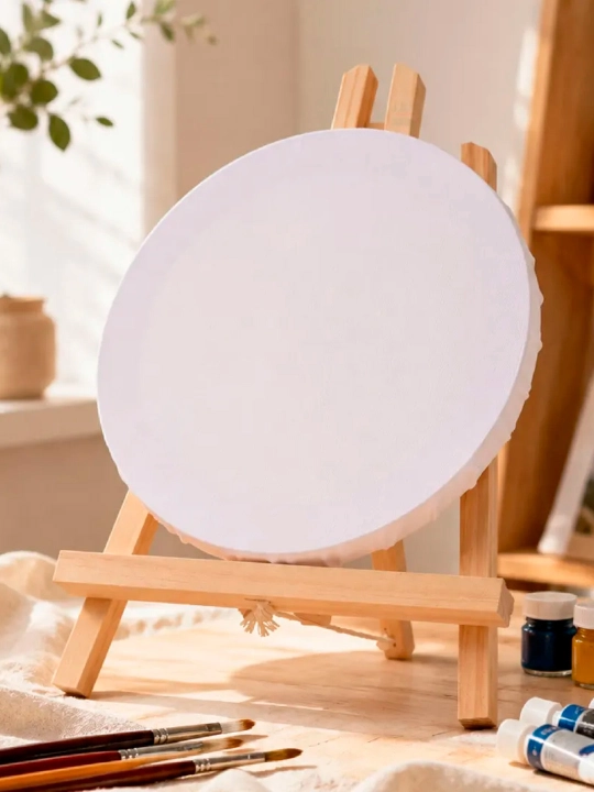 Rasm chizish uchun yog‘och ramkali dumaloq xolst, diametri 20 sm