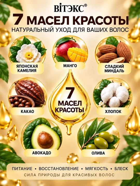 Бальзам питательный Витэкс Роскошный Уход без утяжеления для всех типов волос, 450 мл