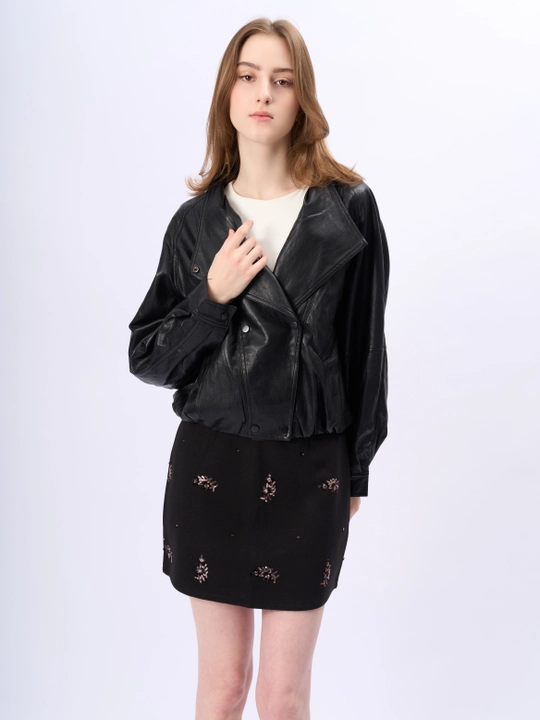Кожанная куртка JUST JT8603-68359 - 