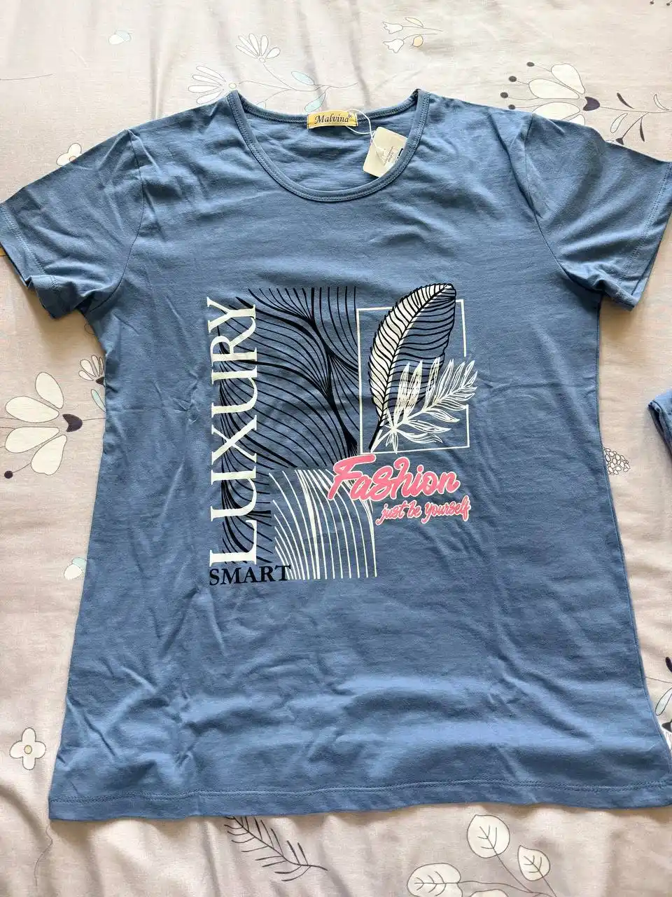 Пижама женская из 100% хлопка, с футболкой и бриджами, домашний костюм
