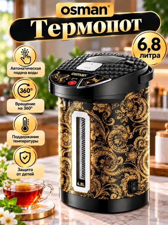 Termopot 6,8 litr Osman elektr choynak termopot suv qaynatgich - 