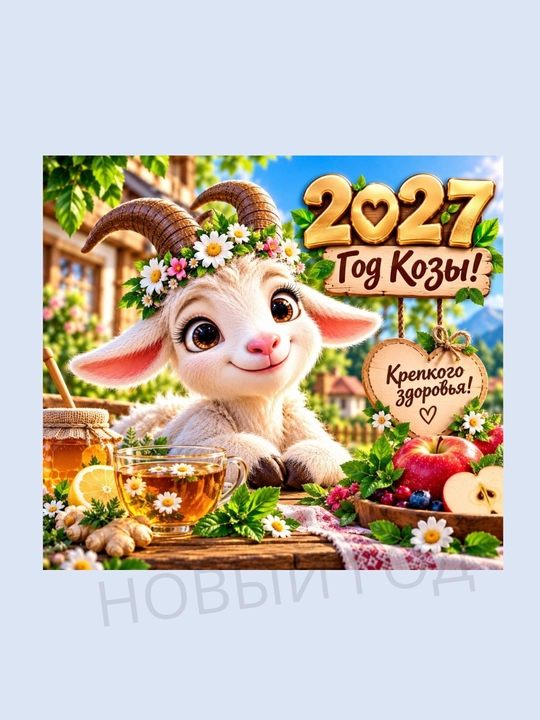 Магнит на холодильник Коза символ года 2027 - 