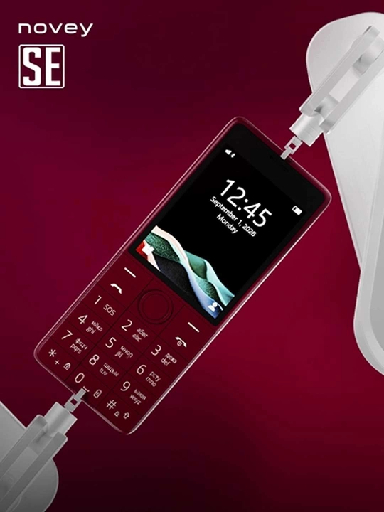 Novey SE knopkali telefon, tezkor quvvatlash, zamonaviy, kamerasiz